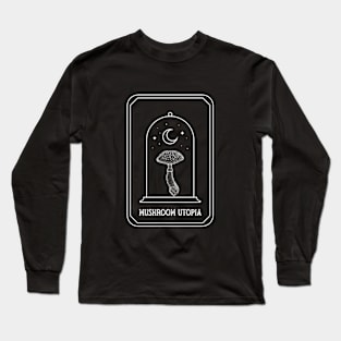 Mushroom Utopia Aesthetic Dark Academia Cottagecore Funny Mushroom Long Sleeve T-Shirt